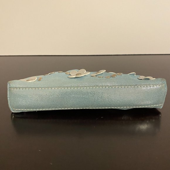 Rafe New York Mini Handbag Teal and Silver with Butterflies Flowers - Picture 8 of 8